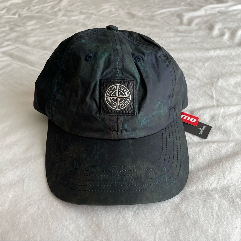 Supreme x Stone Island Nylon hat in dark teal NWT